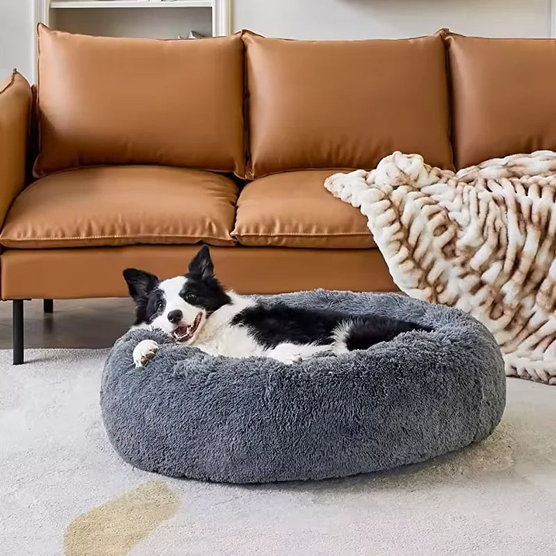 PawfectFriend Luxurious Plush Calming Bed for Dogs and Cats - 80cm Pink